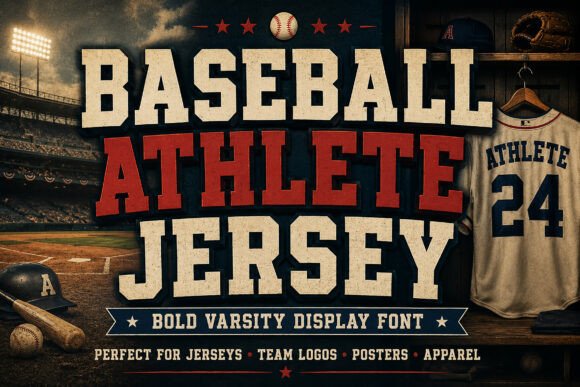 Baseball Athlete Jersey: The Bold Varsity Display Font