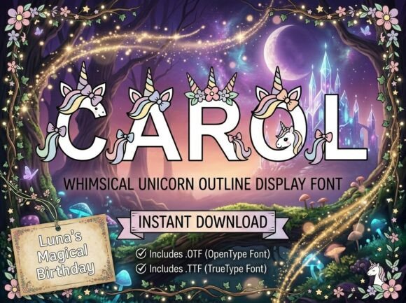 Carol and Carol: Whimsical Unicorn Outline Display