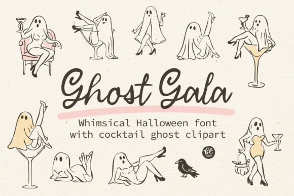 Ghost Gala: A Whimsical Halloween Font & Clipart Set